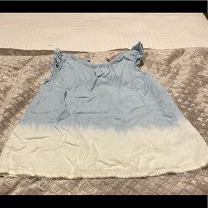 Girls blue and white dress. Frayed edges.
